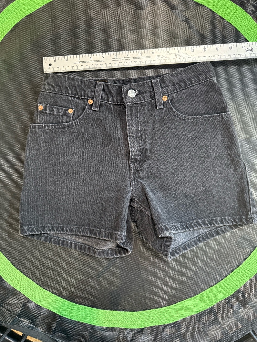 Levi’s 100% Cotton Black Denim High-Waist Shorts
